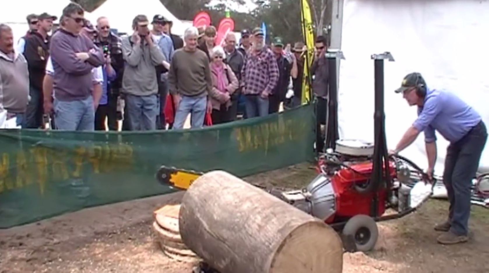 This is a V8 powered Chainsaw from Australia. GT Speed