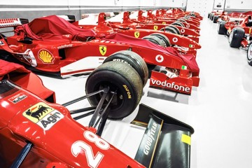 Inside the secret Ferrari garage.